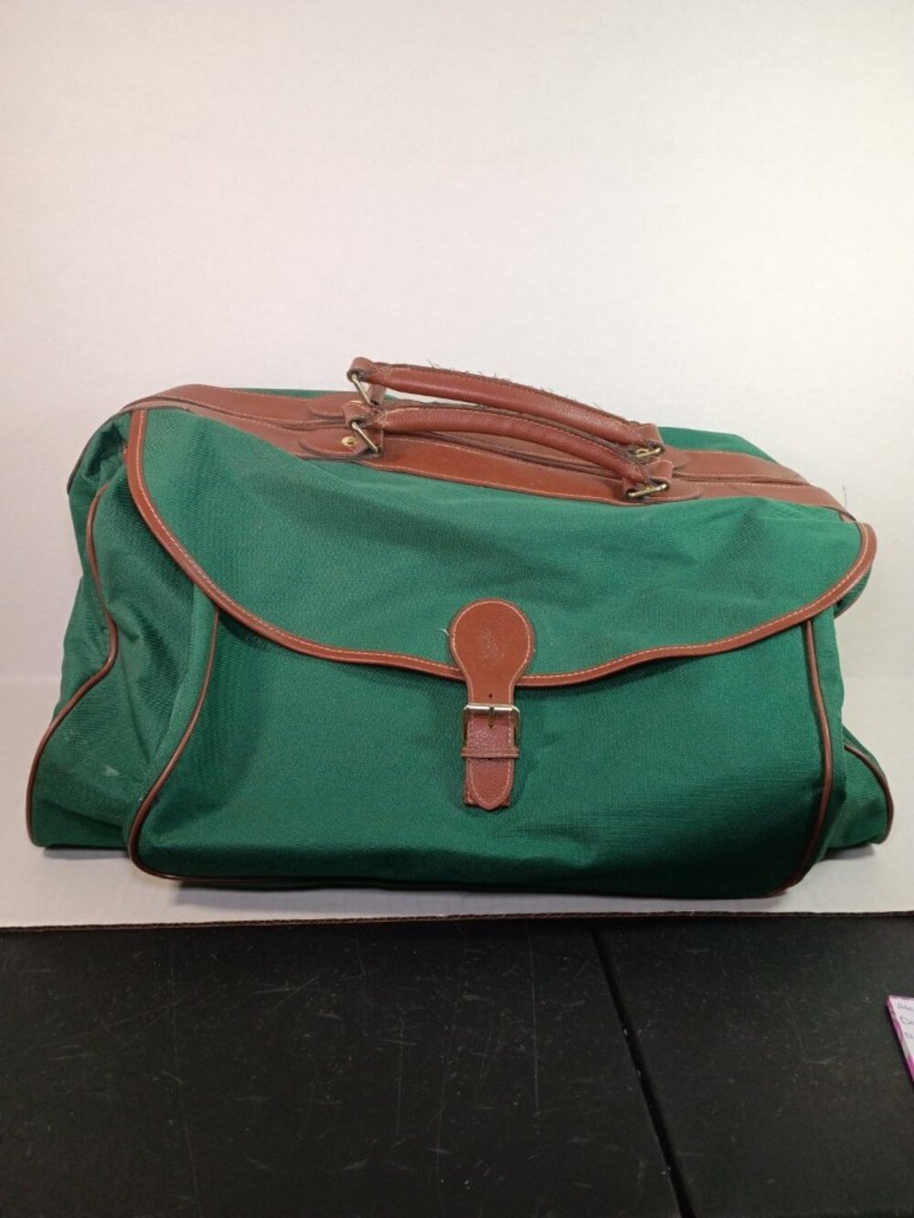 Vintage Polo Ralph Lauren Duffle Bag Carry On Shoulder Strap Green Canvas